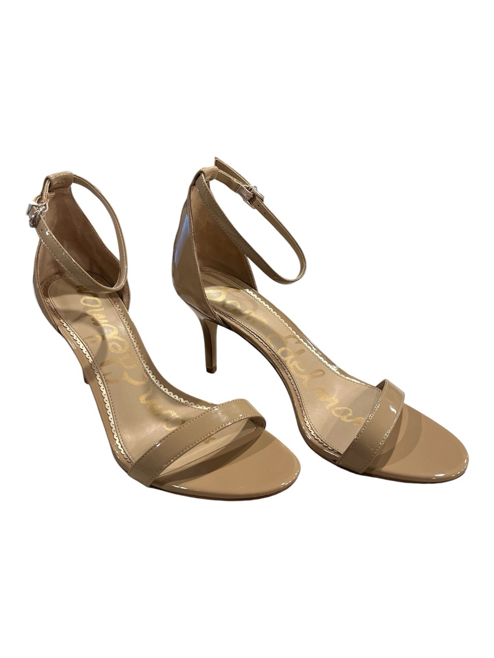 Sam Edelman Patti Nude Patent Ankle-Strap Heeled Sandals Size 12 EUC Wedding - Picture 2 of 8